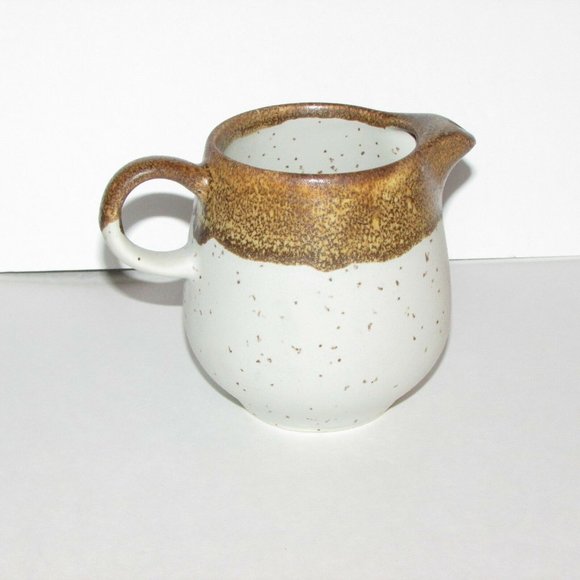McCoy Pottery Vintage Creamer Graystone Tan Brown Speckled Cottagecore - Picture 3 of 12